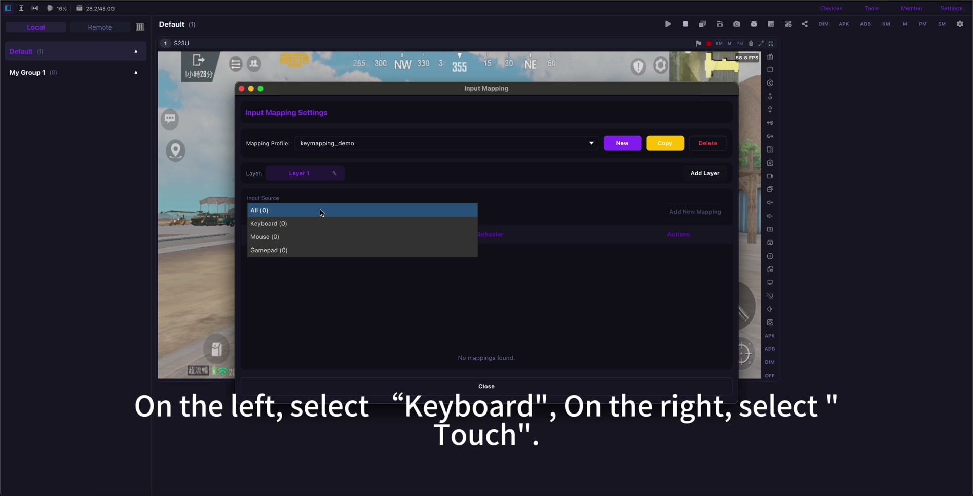 LaiCai Screen Mirroring Android game key mapping